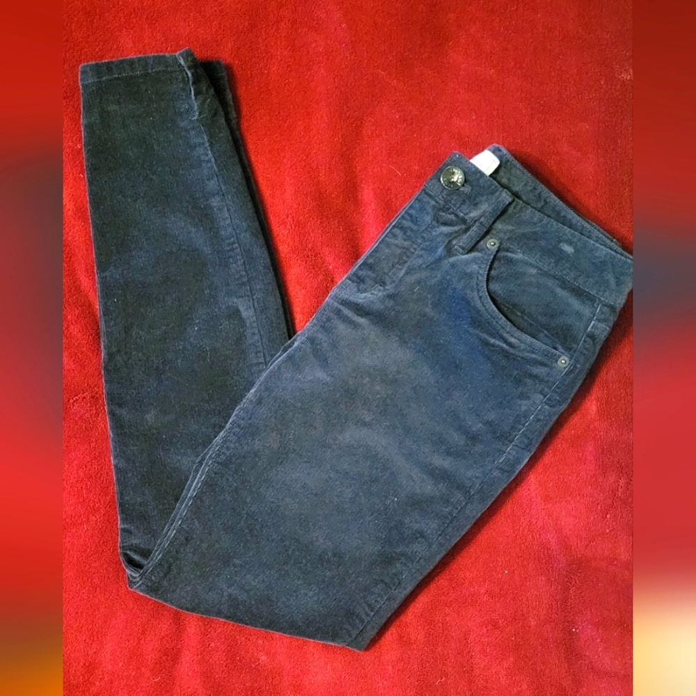 Women's Vineyard Vines Black Cordoroy Skinny Pants, Size 4